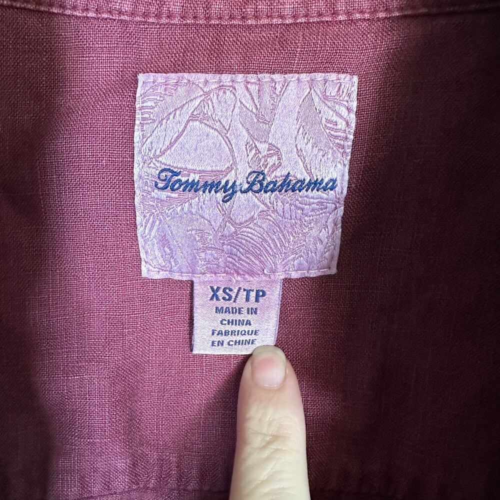 Tommy‎ Bahama Texas A&M Aggies Maroon 100% Linen Jacket Raw Edge Lightweight XS - Picture 2 of 9